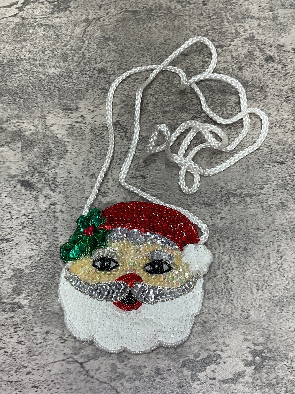 Sequined Santa Claus Crossbody Purse